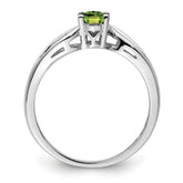 Sterling Silver Rhodium-plated Peridot Ring